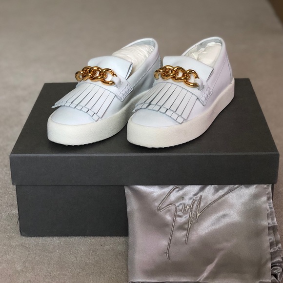 100% Authentic Giuseppe Zanotti White Sneakers - Picture 2 of 8
